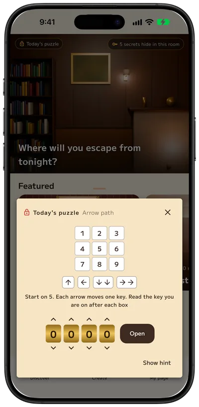 Today's puzzle: read the arrow cipher and set a 4-digit code