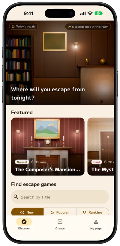 Recommended escape games and search