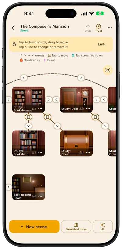 The room map screen
